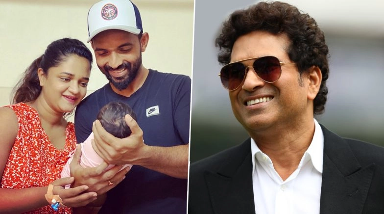 Sachin Tendulkar Congratulates Proud Father Ajinkya Rahane with Witty Message
