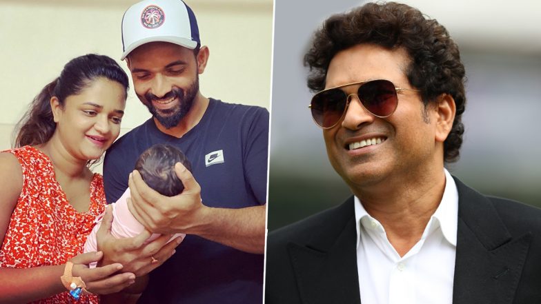 Sachin Tendulkar Congratulates Proud Father Ajinkya Rahane with Witty Message, Says ‘Enjoy the New Role of Night Watchman’
