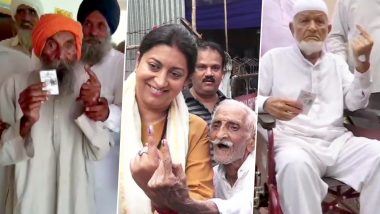 Maharashtra Assembly Elections 2019: 102-Year-Old Man Votes in Pune, Smriti Irani Calls 93-Year-Old Voter 'Hero'