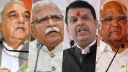 Assembly Elections 2019 Results: BJP Single Largest Party in Maharashtra, Congress Gains in Haryana as State Heads Towards Hung House