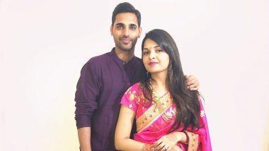 Bhuvneshwar Kumar and Wife Nupur Nagar Celebrate Karwa Chauth 2019, Posts Picture in Traditional Attire