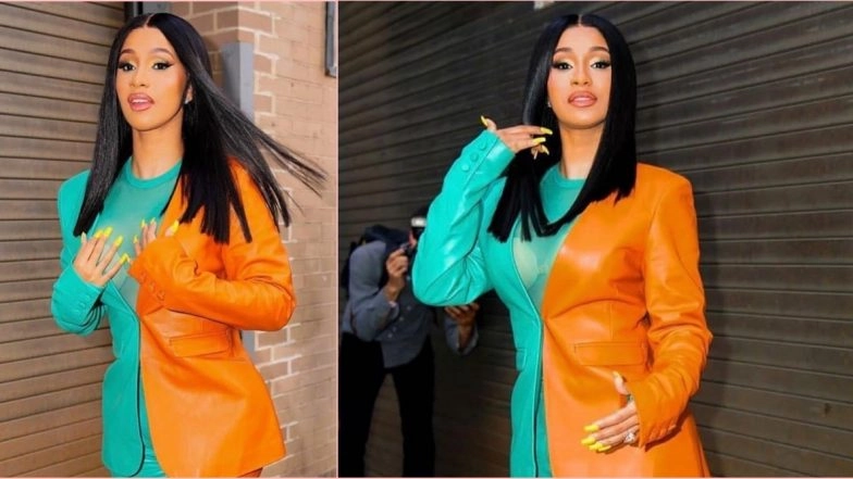 Yo or Hell No? Cardi B Gives Harley Quinn Vibes in Turquoise and Orange Pantsuit for Forces of Fashion by Vogue