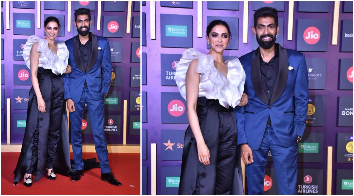 Deepika Padukone poses with Rana Daggubati