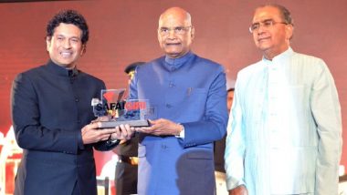 President Kovind Presents Most Effective Swachchta Ambassador Award to Tendulkar