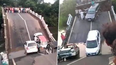 Gujarat Bridge Collapse: Flyover in Junagadh Collapses Owing to Rainfall, Several Trapped