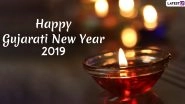 Happy Gujarati New Year 2019 Images & HD Wallpapers For Free Download Online: Wish Nutan Varshabhinandan With WhatsApp Stickers and Vikram Samvat 2076 Greetings