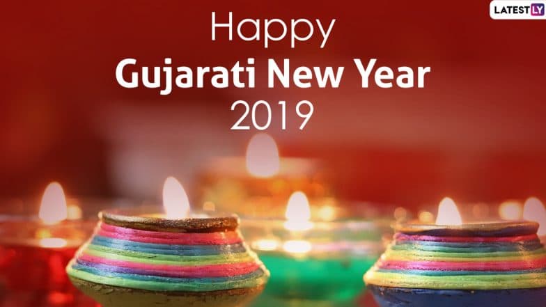 Happy Gujarati New Year 2019 Wishes: WhatsApp Stickers, Naya Saal Greetings, Hike GIF Images, Quotes, SMS And Messages to Send a Day After Diwali Happy Gujarati New Year 2019 Wishes: WhatsApp Stickers, Naya Saal Greetings, Hike GIF Images, Quotes, SMS And Messages to Send a Day After Diwali