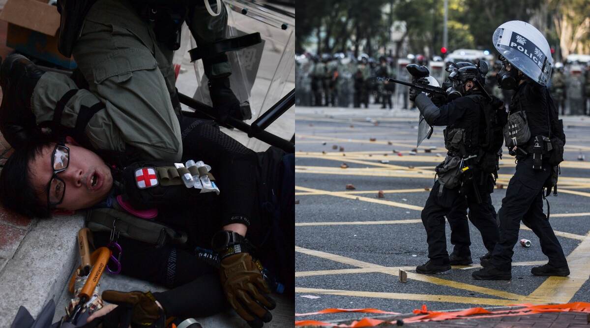 Hong Kong: Police Shoot Pro-Democracy Protester in Chest as China Celebrates 70th Birthday Hong Kong: Police Shoot Pro-Democracy Protester in Chest as China Celebrates 70th Birthday