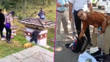 Indian Man Gets Detained After Climbing Over Bhutanese Sacred Monument Dochula Pass; Other Times When Indian Tourists Brought Disgrace With Their Actions While Travelling (Watch Videos)