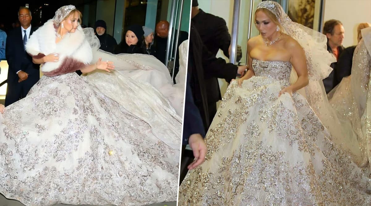 Jennifer Lopez Over The Top Bedazzling Wedding Dress Is Making