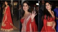 Katrina Kaif Stuns in a Gorgeous Red Lehenga at Amitabh Bachchan's Diwali Bash (View Pics)