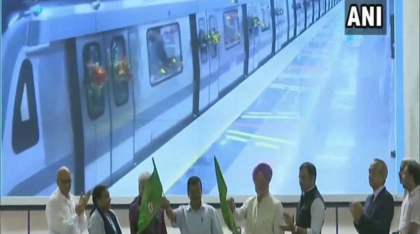Delhi Metro Grey Line's Dwarka-Najafgarh Corridor Flagged Off by Union Minister Hardeep Singh Puri and CM Arvind Kejriwal