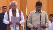 ML Khattar Takes Oath as Haryana Chief Minister For 2nd Time, Dushyant Chautala Sworn-In as Deputy CM