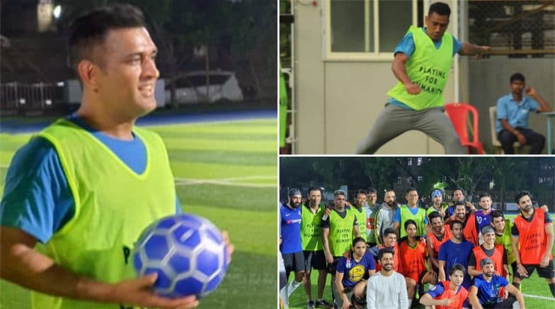 MS Dhoni Plays Charity Football Match in Mumbai