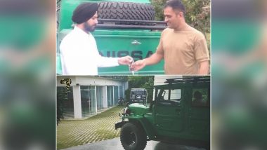 MS Dhoni Buys Indian Army’s Used Car Nissan Jonga, Drives Vintage Vehicle on Ranchi Streets (See Pic)