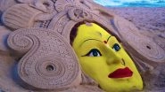 Durgashtami 2019 Greetings: Twitterati Share Maa Durga Sand Art by Sudarsan Pattnaik, Subho Maha Ashtami Wishes on Third Day of Durga Puja
