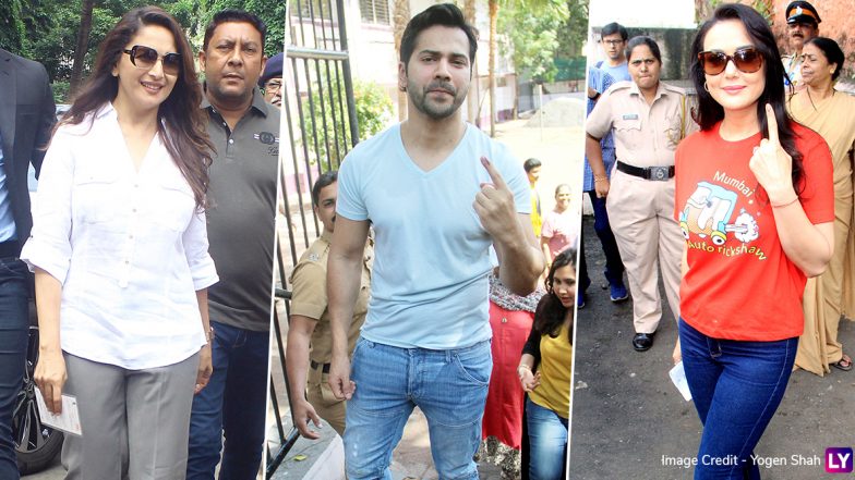 Maharashtra Assembly Polls 2019: Madhuri Dixit, Varun Dhawan and Preity Zinta Cast Their Vote (View Pics)