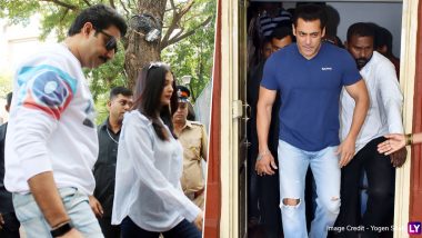 Maharashtra Assembly Elections 2019: Salman Khan, Aishwarya Rai, Abhishek Bachchan Cast Their Vote in Mumbai (View Pics and Videos)