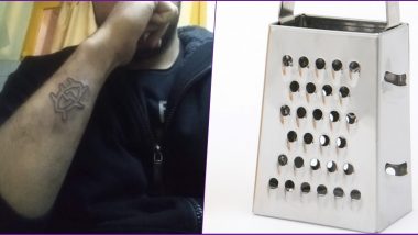Worst Tattoo Removal Idea Ever? Man Uses Cheese Grater to Scrape Off His Tattoo as He Could Not Get a Job (View Pic)
