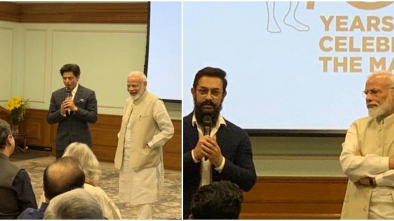 PM Narendra Modi Interacts With Aamir Khan, Shah Rukh Khan at an Event Celebrating 150 Years of Mahatma Gandhi