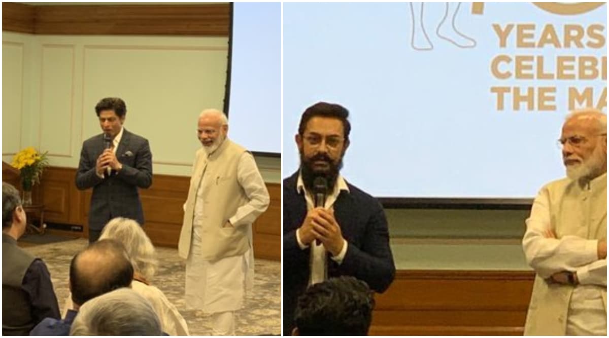 PM Narendra Modi Interacts With Aamir Khan, Shah Rukh Khan at an Event Celebrating 150 Years of Mahatma Gandhi PM Narendra Modi Interacts With Aamir Khan, Shah Rukh Khan at an Event Celebrating 150 Years of Mahatma Gandhi