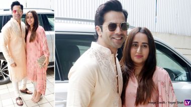 Varun Dhawan and Natasha Dalal Look Adorable Together As They Celebrate Diwali 2019 Wearing Stunning Ethnic Wear (View Pics)