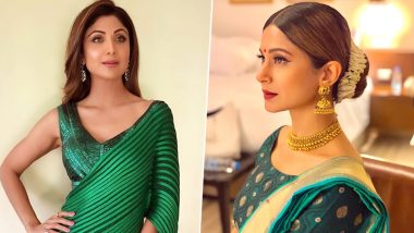 Navratri 2019 Day 9 Colour Peacock Green: Shilpa Shetty to Jennifer Winget, Here’s How to Look Super Stylish During Pandal Hopping!