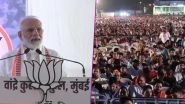 PM Narendra Modi Takes 'Mirchi' Jibe at NCP Leader Praful Patel at Mumbai Rally, Says Congress Failed to Act After Terror Attacks