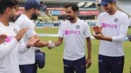Shahbaz Nadeem Receives Maiden Test Cap from Virat Kohli Ahead of IND vs SA, 3rd Test 2019