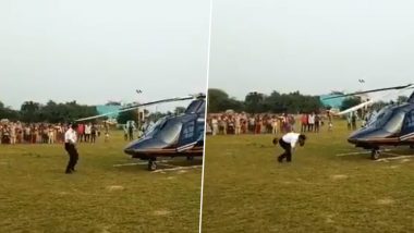 Pilot of Private Chopper Hit by Rotor Blade on Forehead in Faridabad, Watch Terrifying Video