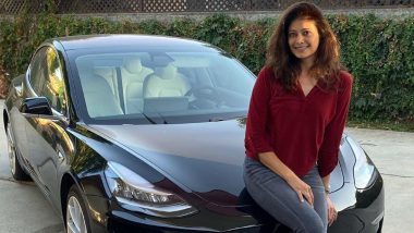 Pooja Batra Purchases Poses With Her Brand New Tesla Model 3 Worth Rs 70 lakh (View Pic)