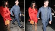 Priyanka Chopra Looks Sexy in Red as She Gets Snapped With Husband Nick Jonas (View Pics)