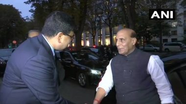 Rajnath Singh Arrives in France to Receive 1st Rafale Fighter Jet, Says Visit Aimed at Expanding Existing Partnership Between Both Countries