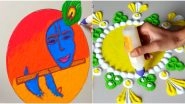 Simple Rangoli Designs for Govardhan Puja 2019: Beautiful Rangoli Patterns and Easy Tricks to Decorate Your House During Diwali Padwa