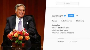 Ratan Tata Joins Instagram, Thousands of Followers Welcome Tata Trust Chairman on The Photo Sharing App