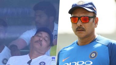 Ravi Shastri Trolled for Taking 'Power' Nap During IND vs SA 3rd Test, Twitterati Turns it Into Nightmare With Hilarious Memes on Team India Coach