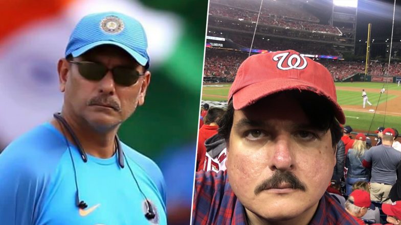 Ravi Shastri Lookalike Found Watching a Baseball Match; Indian Cricket Fans Quick to Make Jokes and Funny Memes on Head Coach (Check Tweets)