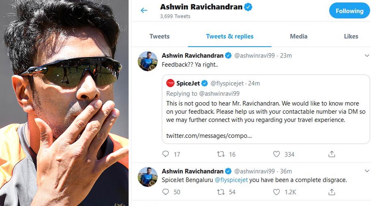 Ravichandran Ashwin Criticises Airline SpiceJet on Twitter After Vijay Hazare 2019–20 Final, Deletes Tweet Later Ravichandran Ashwin Criticises Airline SpiceJet on Twitter After Vijay Hazare 2019–20 Final, Deletes Tweet Later