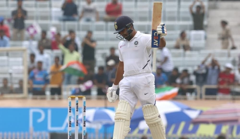 Rohit Sharma Shouts ‘Not Now’ to Rain Gods Right Before Bringing Up His Sixth Century During IND vs SA, 3rd Test 2019! Here's How Twitterati Reacted to This Video Rohit Sharma Shouts ‘Not Now’ to Rain Gods Right Before Bringing Up His Sixth Century During IND vs SA, 3rd Test 2019! Here's How Twitterati Reacted to This Video