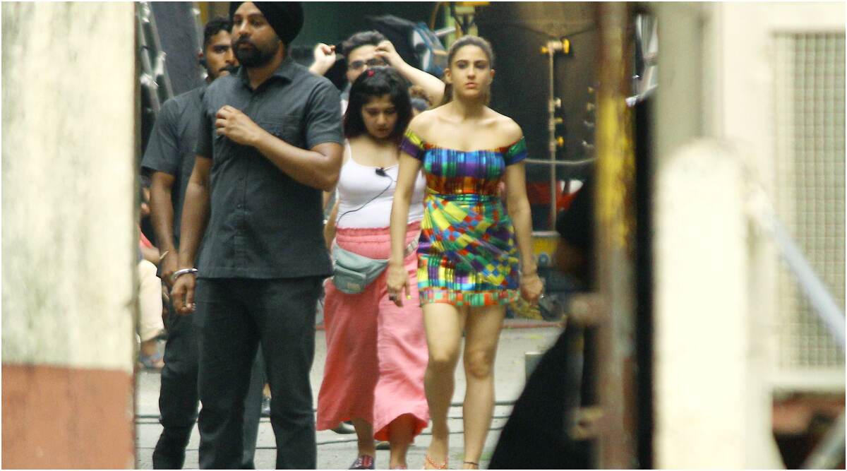 Sara Ali Khan on the sets of Coolie No 1