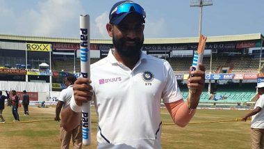 Mohammed Shami Poses with Broken Stump After India Beat South Africa By 203 Runs in 1st Test
