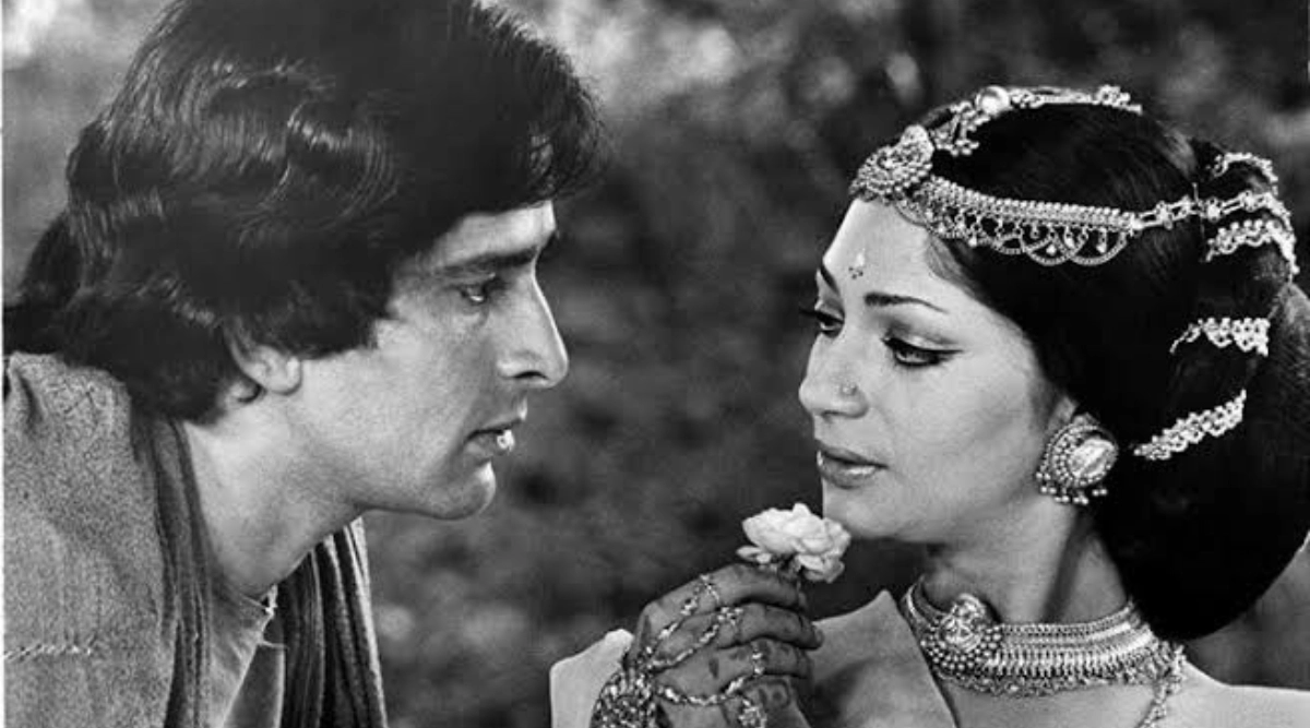 Simi Garewal and Shashi Kapoor in Siddhartha.