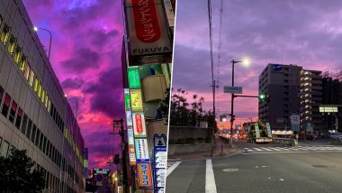 Sky in Japan Turn Purple as Typhoon Hagibis Makes a Landfall, Netizens Trend #PrayForJapan By Sharing Pictures and Horrifying Storm Videos