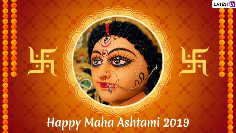 Subho Maha Ashtami 2019 Messages: WhatsApp Stickers, Maa Durga Photos, GIF Images, Pujo Greetings and SMS to Wish on Third Day of Durga Puja