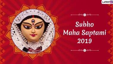 Subho Maha Saptami 2019 Greetings: WhatsApp Stickers, Maa Durga HD Photos, GIF Image Messages, SMS and Wishes to Send During Durga Puja