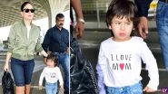 Taimur Ali Khan Looks Super Cute in Cowboy Boots With Mommy Kareena Kapoor at the Airport (View Pics)
