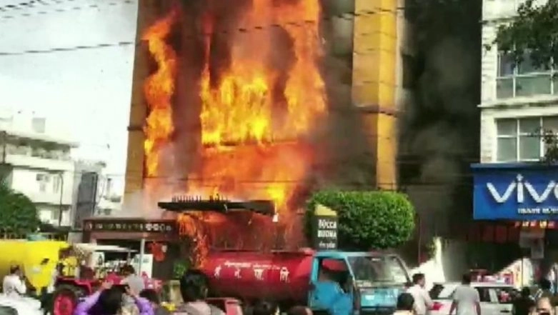 Fire Breaks Out at Golden Gate Hotel in Madhya Pradesh, Rescue Operation On