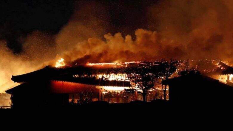 Raging Fire Engulfs Okhinawa's Historic Castle, Ancient World Heritage Site Burns Down