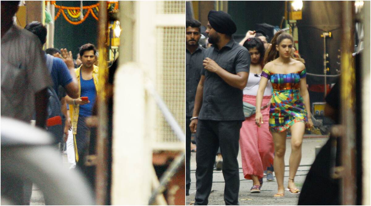 Varun Dhawan and Sara Ali Khan on the Sets of Coolie No 1