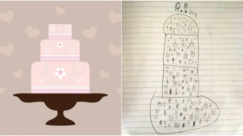 Little Boy's Drawing of a Wedding Cake Ends Up Looking Like a Penis! (View Pic)